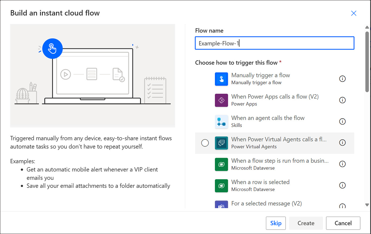Power Automate - Build an Instant Cloud Flow