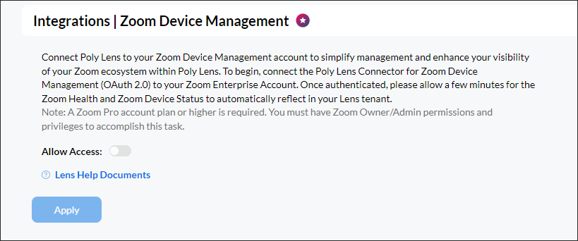 Zoom Device Management - Allow Access